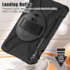 Case for Samsung Galaxy Tab S9 11 inch 2023 (SM-X710/X716B/X718U), Heavy Duty Rugged Protective Cover with 360 Rotating Kickstand & Hand Strap, Shoulder Strap,Black view 4