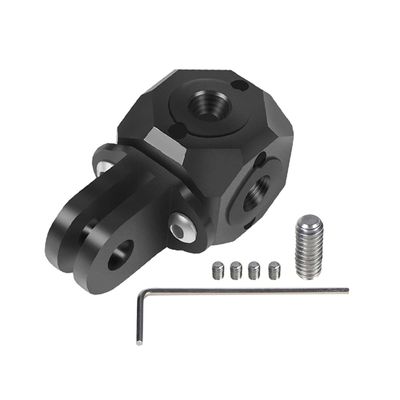 Aluminum 1/4" Screw Hole Bracket Mount Adapter with Dual Slot Mount for Monopod Selfie Stick DSLR Cage Rig Action Cameras Photography Accessories