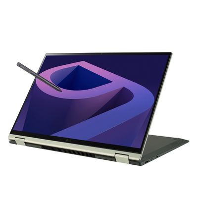 LG gram (2022) Laptop 16T90Q 2-in-1 16" Touchscreen, Intel Evo 12th Gen Core i5, 16GB RAM, 512GB SSD, Windows 11, Green (Renewed)