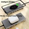 14-in-1 USB-C Wireless Charging Docking Station | Dual HDMI 4K | 87W PD Fast Charge | Gigabit Ethernet | TF/SD Card Reader | USB 3.0 Hub | Audio Output | Laptop Stand view 3