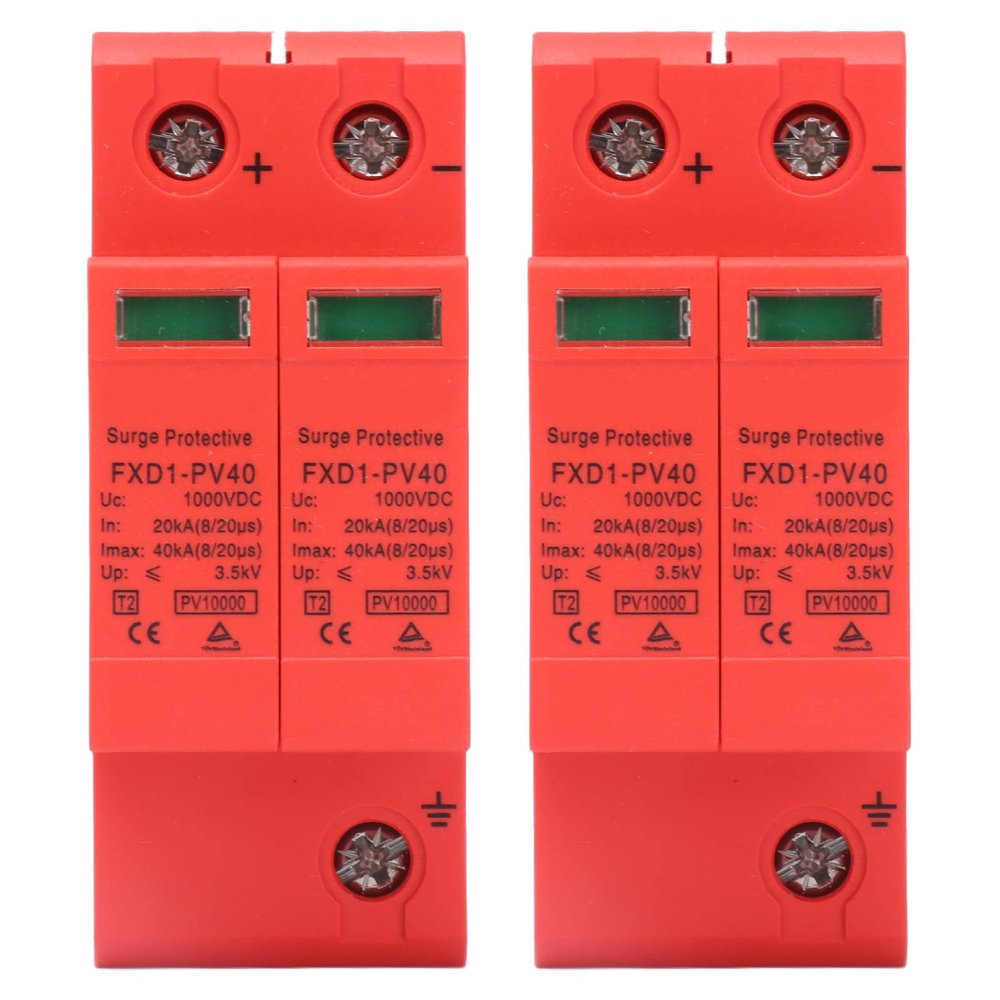 2P Protective Devices 2pcs 2P Protective Devices 40KA DC Photovoltaic Arrester with Remote Protectors (DC 1000V)