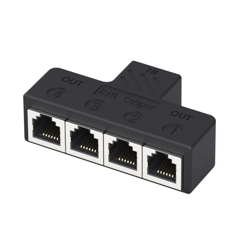 Telephone Splitter Adapter 3 Way/4Way Junction Box Lossless Transmission RJ11 6P6C Splitter Phone Line Splitters RJ11 Splitter