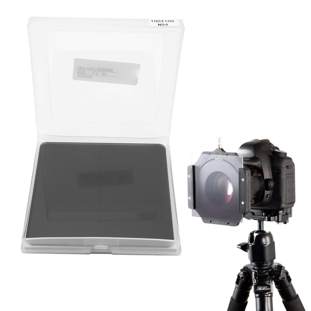 100x100mm ND Filter, 2mm Thickness, Multi Layer Coating, High Definition Optical Glass, Includes Storage Box, for Photography (ND8)