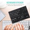 UKCOCO 2PCS English Keyboard Letter Stickers, Replacement Keyboard Stickers White Font Lack Background Decal Keyboard Letters for Desktop view 3