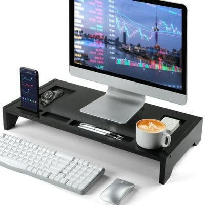 23" Monitor Stand Riser with Storage Organizer for Home Office Computer, Desktop, Laptop