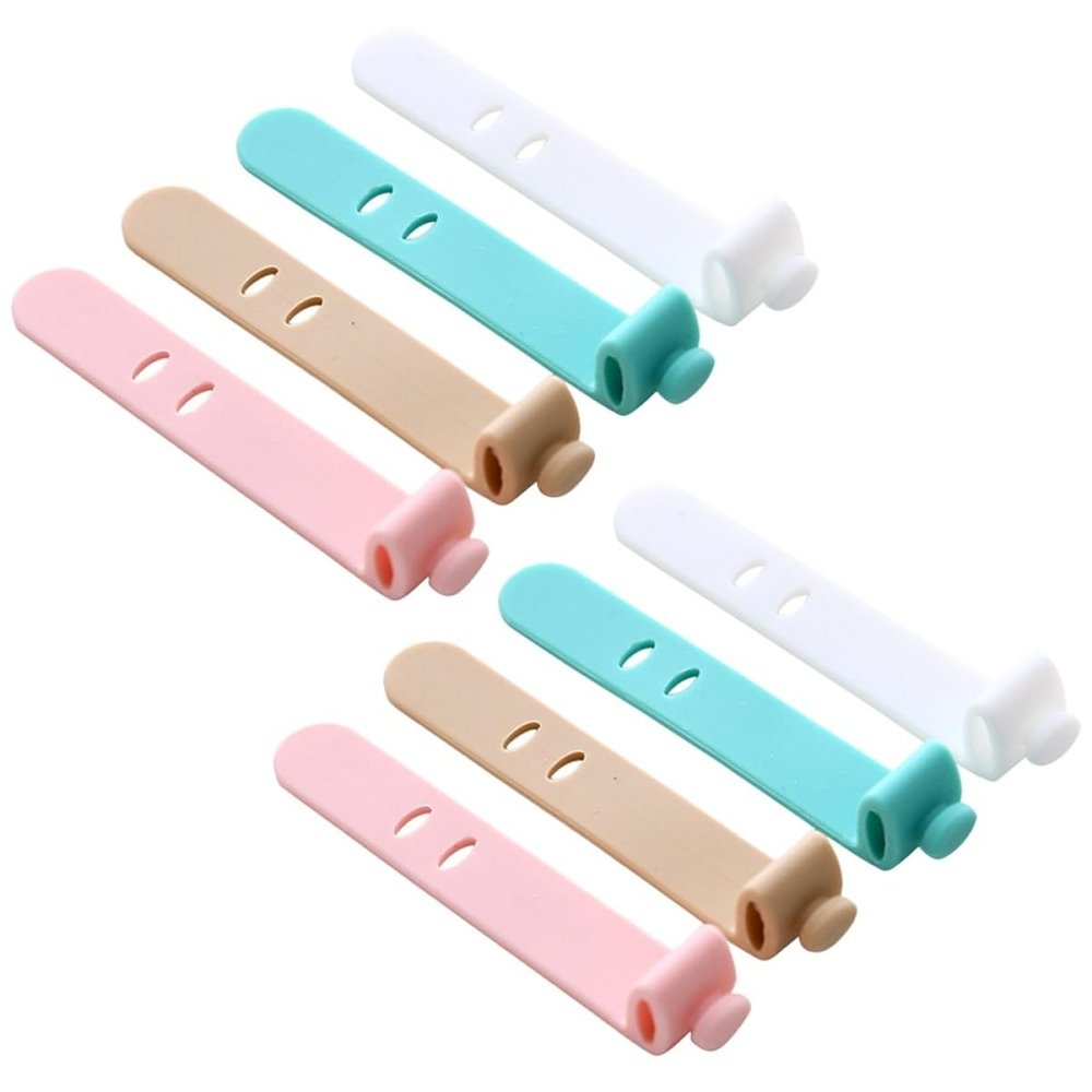 Mikikit 32pcs Silicone Cable Organizer Clips for Desk Flexible Cord Management Holders Colors for Home Office Car Keep Cables Tidy and Organized