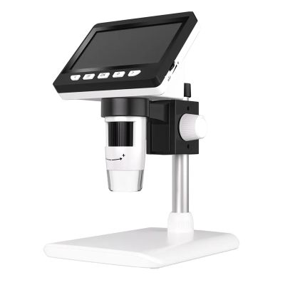 Digital Microscope for Adults, 50X-1000X Soldering Microscope with 4.3 Inch Display Screen and 8 Adjustable LED Lights, 2 Million Pixels and Adjustable Bracket, Support Multiple Systems, for Kids