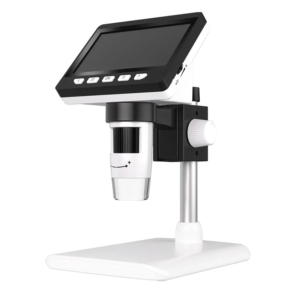 Digital Microscope for Adults, 50X-1000X Soldering Microscope with 4.3 Inch Display Screen and 8 Adjustable LED Lights, 2 Million Pixels and Adjustable Bracket, Support Multiple Systems, for Kids