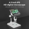 Digital Microscope for Adults, 50X-1000X Soldering Microscope with 4.3 Inch Display Screen and 8 Adjustable LED Lights, 2 Million Pixels and Adjustable Bracket, Support Multiple Systems, for Kids view 3