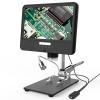 8.5" Digital Microscope, 5X-260X Electronic Video Microscopes with Remote Control and 11 Ajustable LED Lights, 1080P USB Coin Magnifier and Adjustable Bracket, for Phone Repairing, Circuit Board view 1