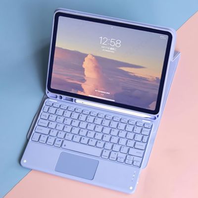 QYiiD Touchpad Keyboard Case for Galaxy Tab S9 Ultra 2023 14.6 Inch (Model SM-X910/X916B/X918U), Slim Lightweight Stand Cover with S Pen Holder, Detachable Wireless Bluetooth Keyboard, Purple