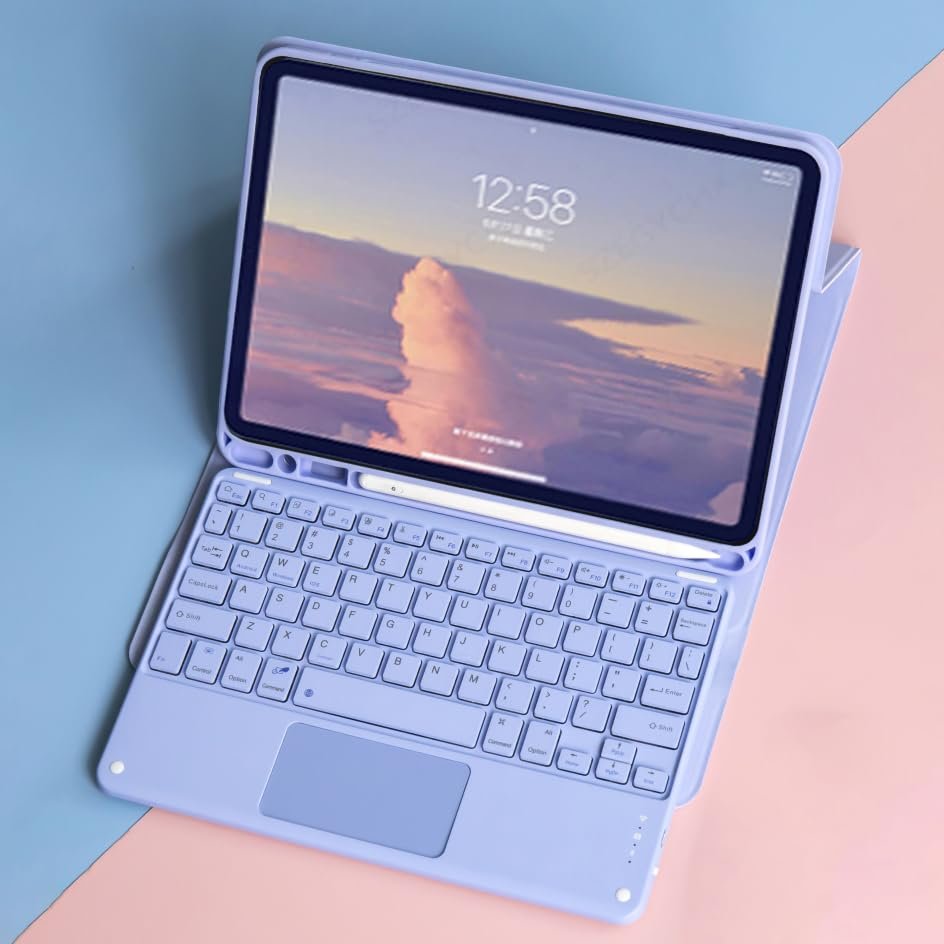 QYiiD Touchpad Keyboard Case for Galaxy Tab S9 Ultra 2023 14.6 Inch (Model SM-X910/X916B/X918U), Slim Lightweight Stand Cover with S Pen Holder, Detachable Wireless Bluetooth Keyboard, Purple