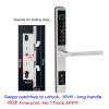 HAvern Electronic Lock TTLock APP Control Thin Design Fingerprint Password Sliding Door Aluminum Alloy Intelligent Door Lock (Color : Kit8) view 2