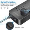 20FT Surge Protector Extension Cord with Flat Plug, 8 Outlets, 3 USB A & 1 USB-C Port, 1700J Wall Mount Desk Power Strip Black, ETL Listed view 3