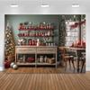FiVan Christmas Goods Shelves Backdrop 6.5x5ft Baby Photography Background Portraits Photo Booth Green Kitchen Indoor Wall Decoration Non-Fading Printing Fabric W-9188 view 1