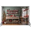 FiVan Christmas Goods Shelves Backdrop 6.5x5ft Baby Photography Background Portraits Photo Booth Green Kitchen Indoor Wall Decoration Non-Fading Printing Fabric W-9188 view 3