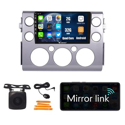 Kunfine Car Android Navigation Stereo GPS Radio Reverse Camera Display 9" IPS Touchscreen Headunit Tablet Pad Media Player for Toyota FJ Cruiser 2006-2020, if Applicable Quad Core 2G+32G