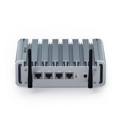 VENOEN Firewall Micro Appliance Celeron J4125, Fanless Firewall Mini PC 2.5gbe, i225 NICs 4 LAN Port, HD, VGA, WiFi, SIM-Slot, 16GB DDR4 RAM 256GB SSD, Small Server PC Router PC, AES NI, WatchDog
