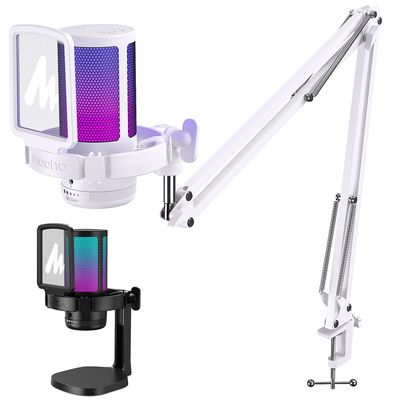 MAONO USB Gaming Microphone with Noise Cancellation, Computer PC Condenser Mic with RGB Light, Mute, Gain, Monitoring for Streaming, Podcast, YouTube, Twitch, Discord, PS5, PS4, GamerWave DGM20S