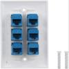 LinaLife LinaLife 6 Gang 6 Port Clipsal 2000 Compatible Wall Plate with CAT6 RJ45 Data Network LAN Jack RJ45 Cat6 Female to Female Jack Inline Coupler Plates Ethernet Cable Faceplates view 2