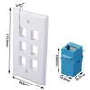 LinaLife LinaLife 6 Gang 6 Port Clipsal 2000 Compatible Wall Plate with CAT6 RJ45 Data Network LAN Jack RJ45 Cat6 Female to Female Jack Inline Coupler Plates Ethernet Cable Faceplates view 4