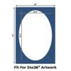 CountryArtHouse Bottle Blue Acid Free 28x40 Oval Picture Frame Mat with White Core Bevel Cut for 24x36 Pictures - Fits 28x40 Frame - Pack of 10 Matboard Show Kits with Acid Free Backings & Clear Bags view 2