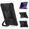 360 Rotation Case for Samsung Galaxy Tab S9+ 12.4'' 2023/S8+ /S7+/S7 FEwith Shoulder Strap S Pen Holder Rotatable Kickstand/Handle Rugged Silicone Case(Balck) view 2