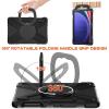 360 Rotation Case for Samsung Galaxy Tab S9+ 12.4'' 2023/S8+ /S7+/S7 FEwith Shoulder Strap S Pen Holder Rotatable Kickstand/Handle Rugged Silicone Case(Balck) view 4