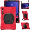 360 Rotation Case for Samsung Galaxy S9 Ultra 14.6'' 2023/S8 Ultra 14.6'' 2022with Shoulder Strap S Pen Holder Rotatable Kickstand/Handle Rugged Silicone Case (Red) view 1