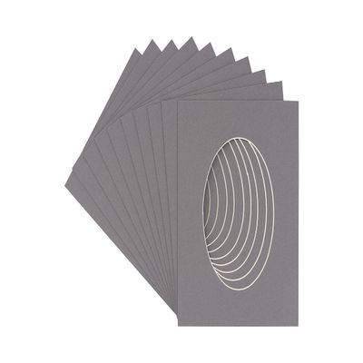 CountryArtHouse Charcoal Acid Free 20x30 Oval Picture Frame Mat with White Core Bevel Cut for 14x25 Pictures - Fits 20x30 Frame - Pack of 25 Matboard Show Kits with Acid Free Backings & Clear Bags