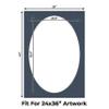 CountryArtHouse Navy Blue Acid Free 28x40 Oval Picture Frame Mat with White Core Bevel Cut for 24x36 Pictures - Fits 28x40 Frame - Pack of 25 Matboard Show Kits with Acid Free Backings & Clear Bags view 2