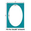 CountryArtHouse Teal Blue Acid Free 28x40 Oval Picture Frame Mat with White Core Bevel Cut for 24x36 Pictures - Fits 28x40 Frame - Pack of 10 Matboard Show Kits with Acid Free Backings & Clear Bags view 2