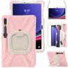 360 Rotation Case for Samsung Galaxy Tab S9+ 12.4'' 2023/S8+ /S7+/S7 FEwith Shoulder Strap S Pen Holder Rotatable Kickstand/Handle Rugged Silicone Case (Pink) view 1