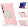 360 Rotation Case for Samsung Galaxy Tab S9+ 12.4'' 2023/S8+ /S7+/S7 FEwith Shoulder Strap S Pen Holder Rotatable Kickstand/Handle Rugged Silicone Case (Pink) view 2