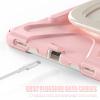 360 Rotation Case for Samsung Galaxy Tab S9+ 12.4'' 2023/S8+ /S7+/S7 FEwith Shoulder Strap S Pen Holder Rotatable Kickstand/Handle Rugged Silicone Case (Pink) view 4