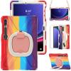 360 Rotation Case for Samsung Galaxy Tab S9+ 12.4'' 2023/S8+ /S7+/S7 FEwith Shoulder Strap S Pen Holder Rotatable Kickstand/Handle Rugged Silicone Case (Colorful Red) view 1