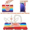 360 Rotation Case for Samsung Galaxy Tab S9+ 12.4'' 2023/S8+ /S7+/S7 FEwith Shoulder Strap S Pen Holder Rotatable Kickstand/Handle Rugged Silicone Case (Colorful Red) view 4