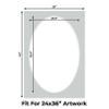 CountryArtHouse Grey Acid Free 28x40 Oval Picture Frame Mat with White Core Bevel Cut for 24x36 Pictures - Fits 28x40 Frame - Pack of 25 Matboards view 2