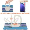 360 Rotation Case for Samsung Galaxy S9 Ultra 14.6'' 2023/S8 Ultra 14.6'' 2022with Shoulder Strap S Pen Holder Rotatable Kickstand/Handle Rugged Silicone Case (Colorful Blue) view 3