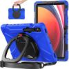 360 Rotation Case for Samsung Galaxy Tab S9 11'' 2023/S8 2022/S7 2020with Shoulder Strap S Pen Holder Rotatable Kickstand/Handle Rugged Silicone Case (Blue) view 1
