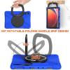 360 Rotation Case for Samsung Galaxy Tab S9 11'' 2023/S8 2022/S7 2020with Shoulder Strap S Pen Holder Rotatable Kickstand/Handle Rugged Silicone Case (Blue) view 3