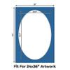 CountryArtHouse Royal Blue Acid Free 28x40 Oval Picture Frame Mat with White Core Bevel Cut for 24x36 Pictures - Fits 28x40 Frame - Pack of 25 Matboard Show Kits with Acid Free Backings & Clear Bags view 2