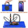 360 Rotation Case for Samsung Galaxy S9 Ultra 14.6'' 2023/S8 Ultra 14.6'' 2022with Shoulder Strap S Pen Holder Rotatable Kickstand/Handle Rugged Silicone Case (Blue) view 3