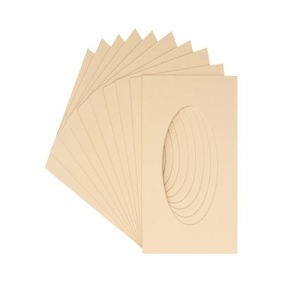 CountryArtHouse Beige Acid Free 28x40 Oval Picture Frame Mat with White Core Bevel Cut for 24x36 Pictures - Fits 28x40 Frame - Pack of 25 Matboards