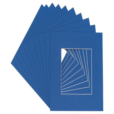 CountryArtHouse Royal Blue Acid Free 12x12 Square Picture Frame Mat with White Core Bevel Cut for 8x8 Pictures - Fits 12x12 Frame - Pack of 10 Matboard Show Kits With Acid Free Backings & Clear Bags