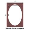 CountryArtHouse Maroon Acid Free 28x40 Oval Picture Frame Mat with White Core Bevel Cut for 24x36 Pictures - Fits 28x40 Frame - Pack of 25 Matboard Show Kits with Acid Free Backings & Clear Bags view 2