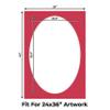 CountryArtHouse Deep Red Acid Free 28x40 Oval Picture Frame Mat with White Core Bevel Cut for 24x36 Pictures - Fits 28x40 Frame - Pack of 10 Matboards view 2