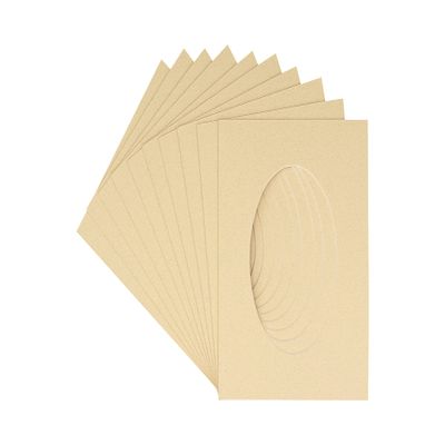 CountryArtHouse Tan Acid Free 28x40 Oval Picture Frame Mat with White Core Bevel Cut for 24x36 Pictures - Fits 28x40 Frame - Pack of 25 Matboards