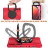 360 Rotation Case for Samsung Galaxy Tab S9 11'' 2023/S8 2022/S7 2020with Shoulder Strap S Pen Holder Rotatable Kickstand/Handle Rugged Silicone Case (Red) view 3