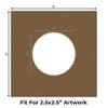CountryArtHouse Aged Oak Brown Acid Free 6x6 Circle Picture Frame Mat with White Core Bevel Cut for 3x3 Pictures - Fits 6x6 Frame - Pack of 25 Matboard Show Kits with Acid Free Backings & Clear Bags view 2